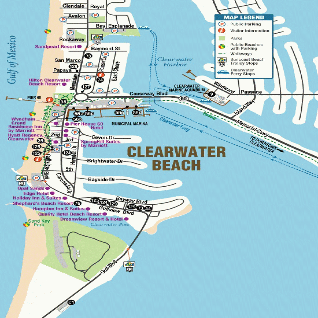 Map Clearwater Florida Beach Street Of | D1Softball - Map Of Clearwater Florida Beaches