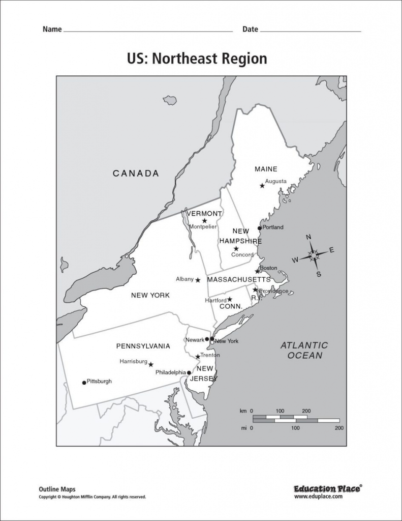 Map Eastern Printable North East States Usa Refrence Coast The New - Printable Map Of Northeast Us