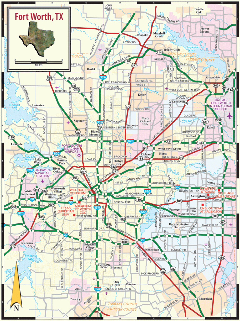 Map Fort Worth | Dehazelmuis - Map Of Downtown Fort Worth Texas