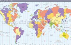 Map In Large Print Of The World Inpinks | Free Printable World Time - Maps With Time Zones Printable