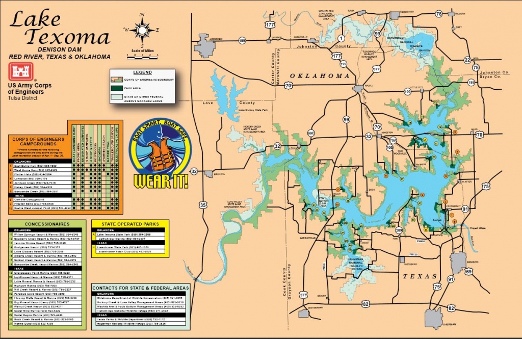 Map | Lake Texoma - Texas Lake Maps Fishing