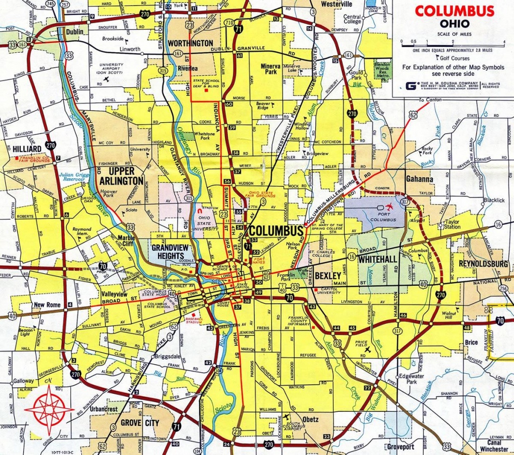 Map Of 270 Columbus Ohio - 270 Columbus Ohio Map (Ohio - Usa) - Printable Map Of Columbus Ohio