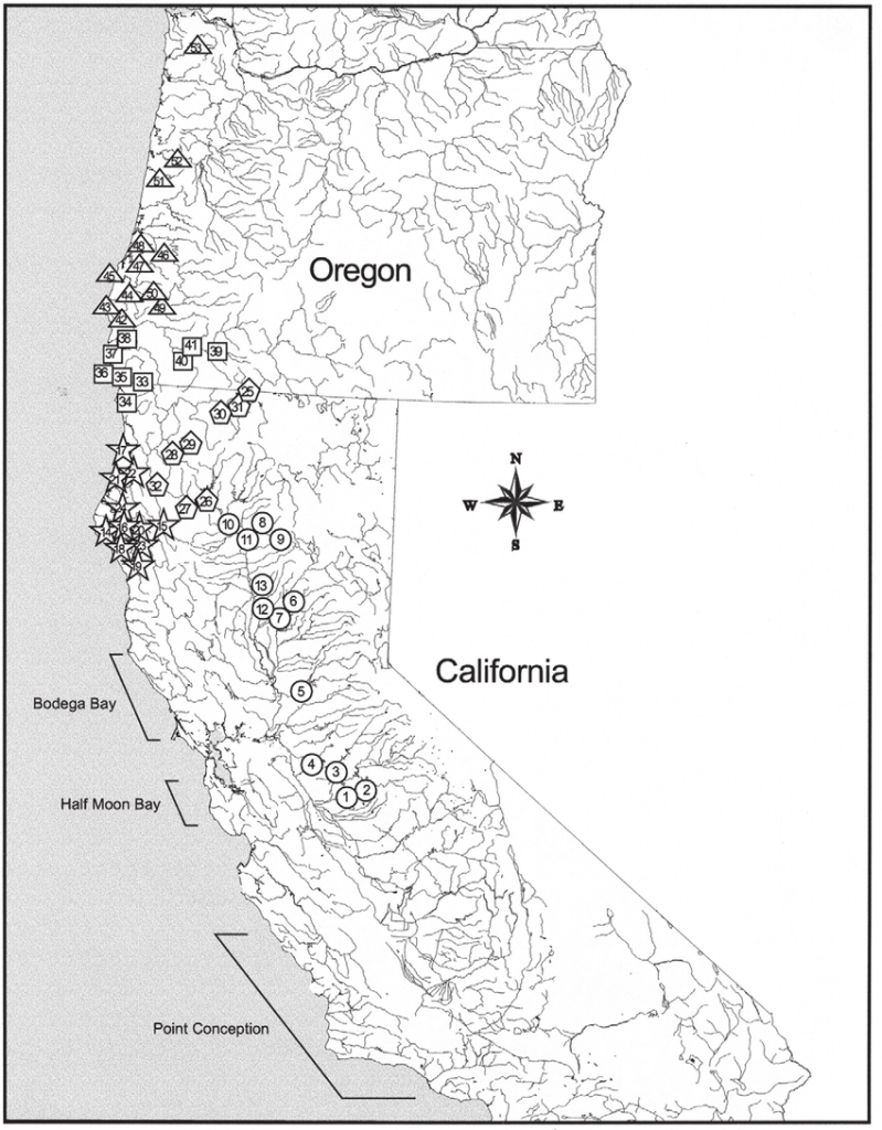 Map Of A Selected Portion Of The Pacific Northwest Indicating The - Northwest California Map