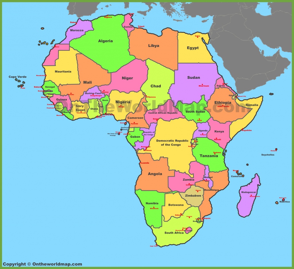 Map Of Africa With Countries And Capitals - Printable Map Of Africa With Capitals