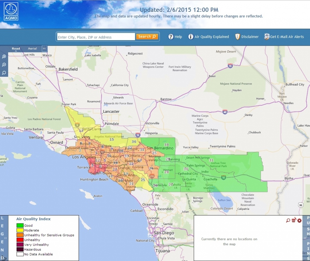 Map Of Air Quality In California – Map Of Usa District - Southern California Air Quality Map