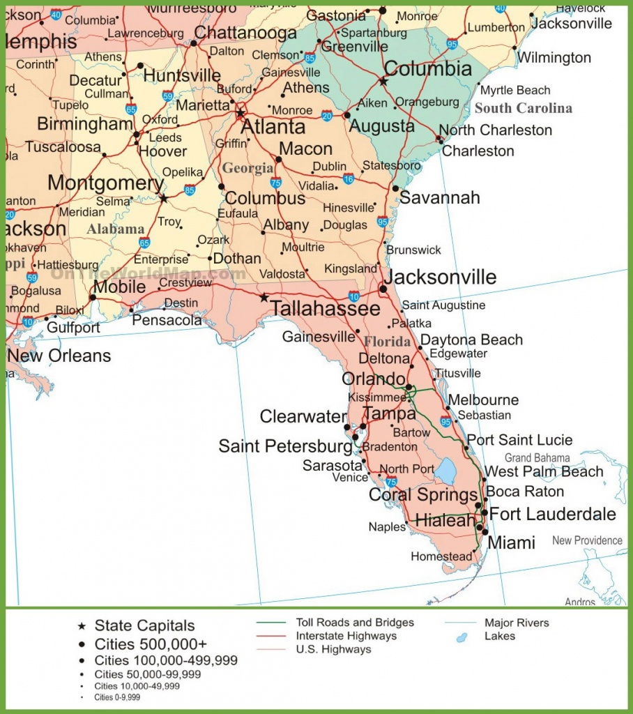 Map Of Alabama, Georgia And Florida - I Want A Map Of Florida