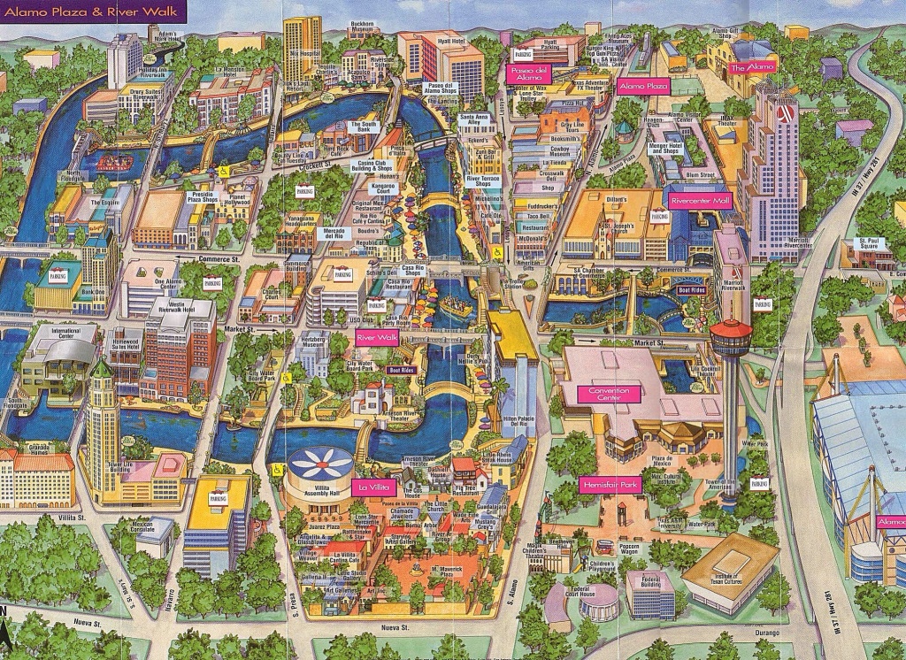 Map Of Alamo Plaza &amp;amp; River Walk | San Antonio, Tx | Www.mappery - Map Of Hotels Near Riverwalk In San Antonio Texas