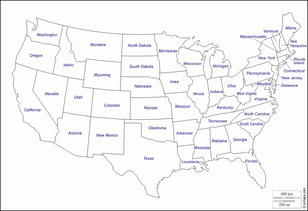Map Of America With Names And Travel Information | Download Free Map - Printable Map Of The United States With State Names
