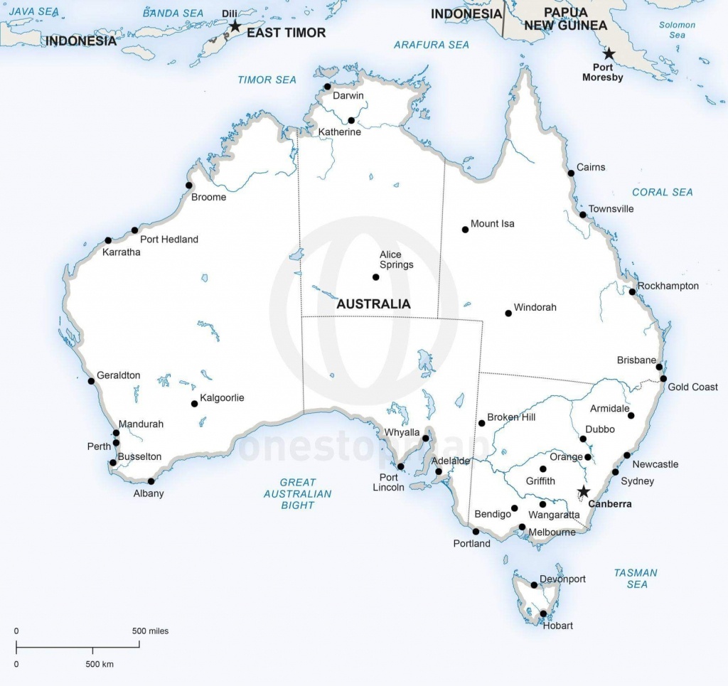 Map Of Australia Political - Printable Map Of Australia