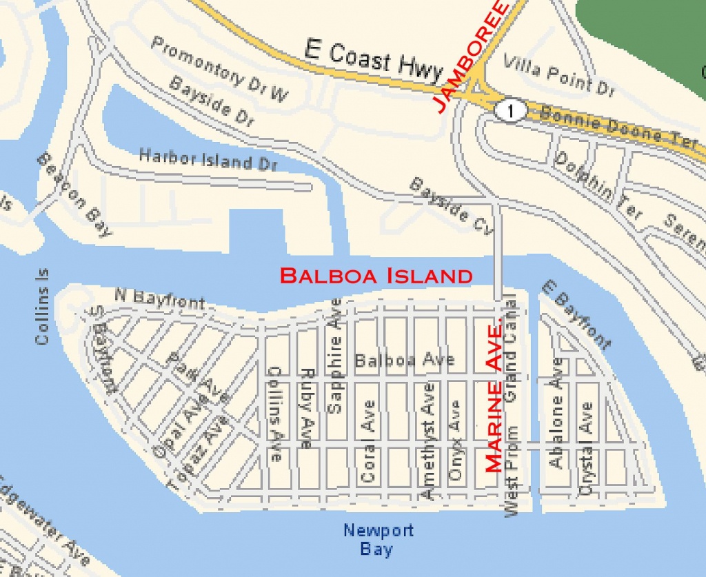 Map Of Balboa Island | Balboa Island And Misc Info | Newport Beach - Newport California Map