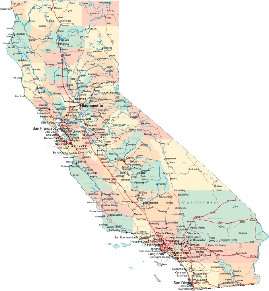 Map Of California Coastline Cities And Travel Information | Download ...