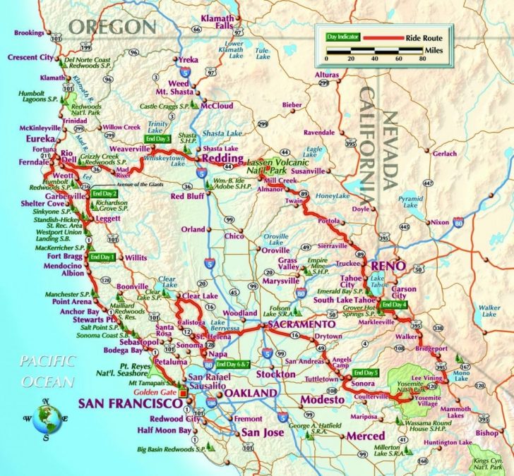 Detailed Road Map Of Northern California