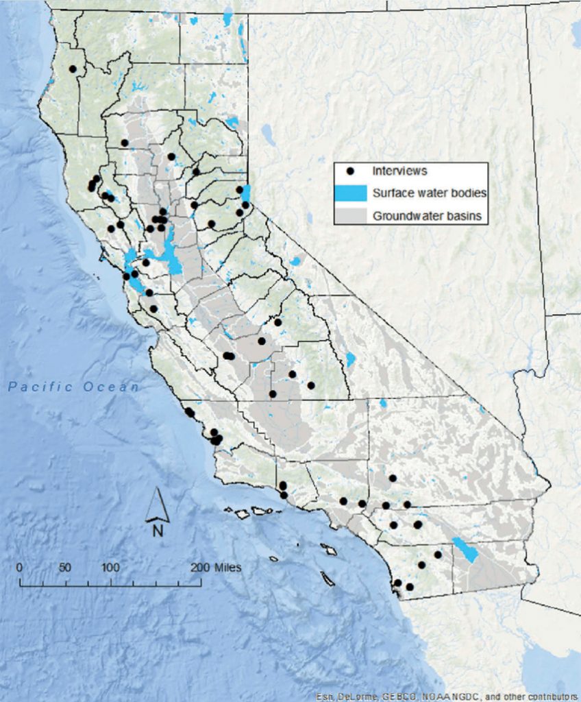 Map Of California, Showing General Hydrology And Approximate ...