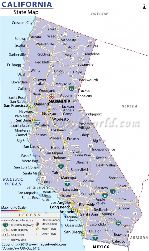 Map Of California With Cities California Map With Cities Northern - Map Of California Coast Cities