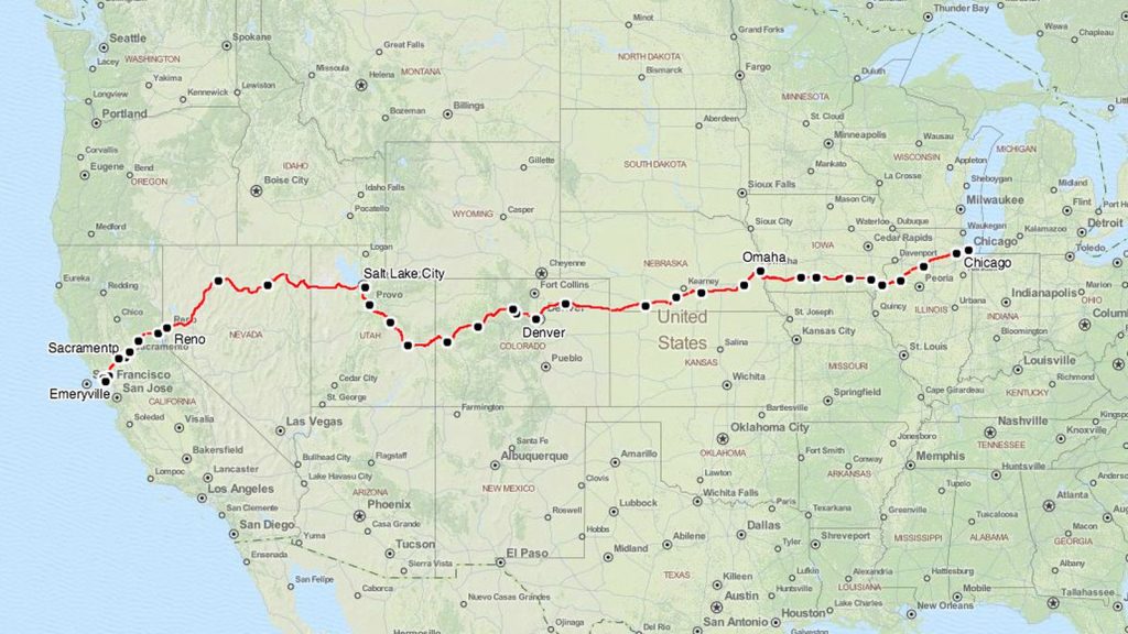 Map Of California Zephyr 