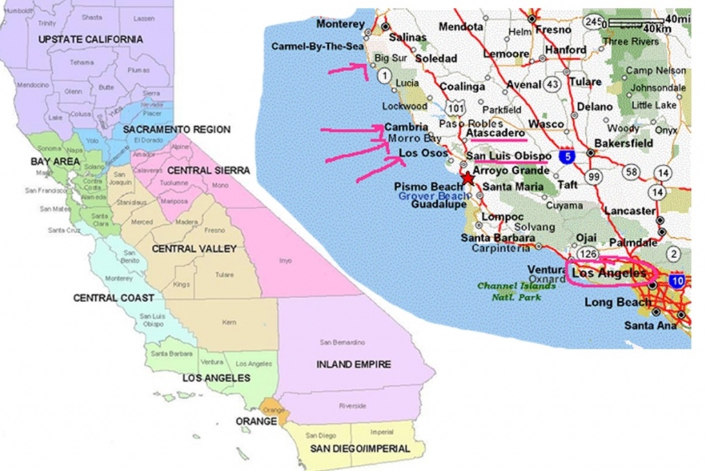 Map Of Central California Coast Towns – Map Of Usa District - Central Coast California Map