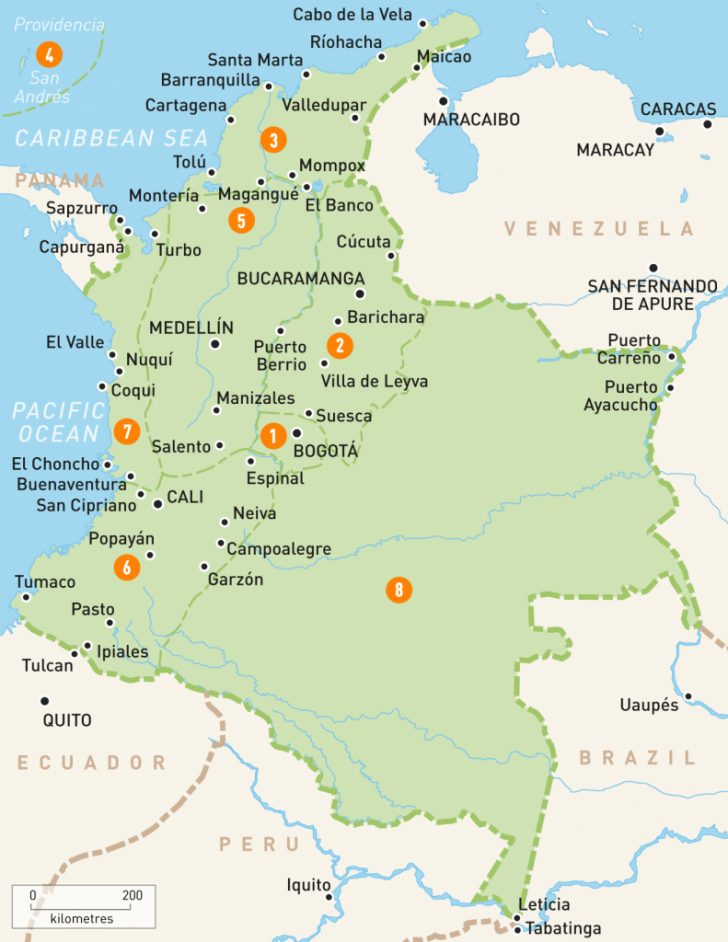 Printable Map Of Colombia