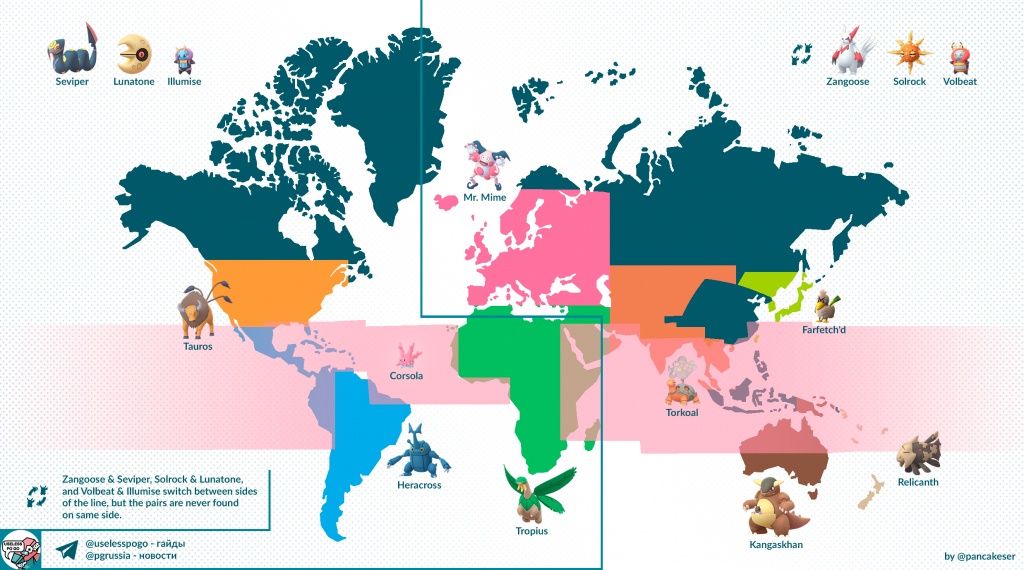 Map Of Current Regional Pokémon : Thesilphroad - Florida Pokemon Go Map