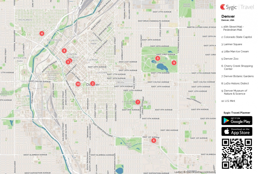 Map Of Denver Colorado Printable Tourist 87217 Png Filetype - Printable Map Of Denver