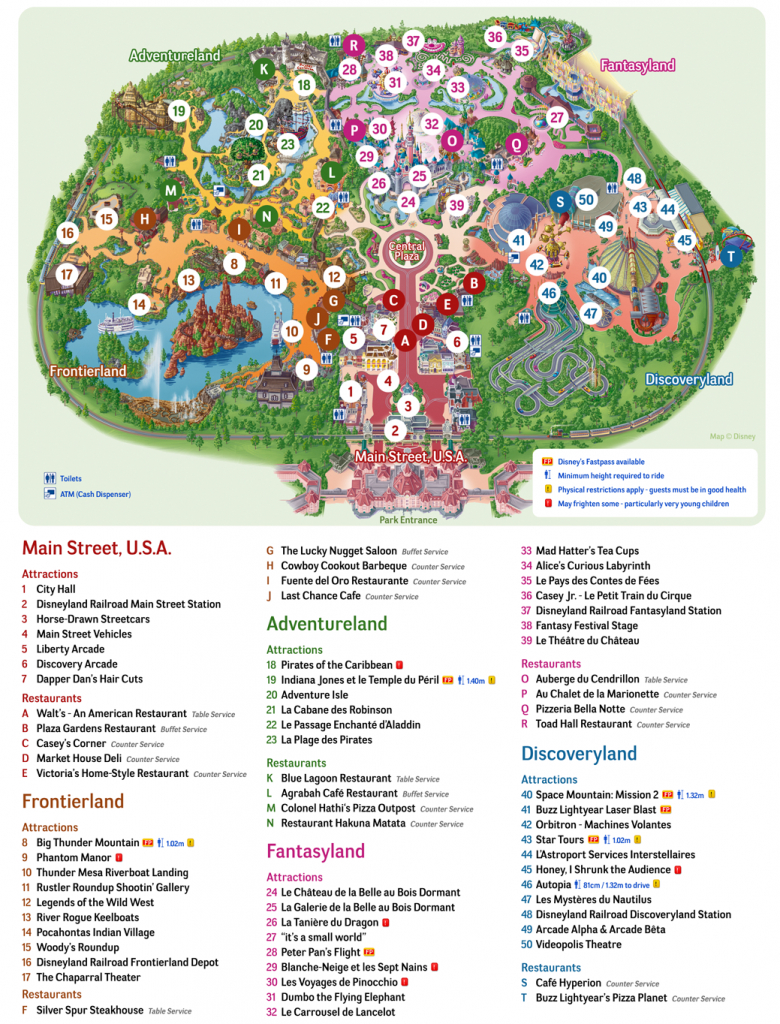 Map Of Disneyland Paris And Walt Disney Studios - Disneyland Paris Map Printable