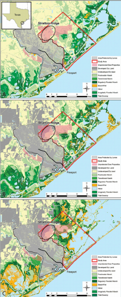 Map Of Dow Texas Operations And Surrounding Coastal Habitats In - Map Coastal Texas