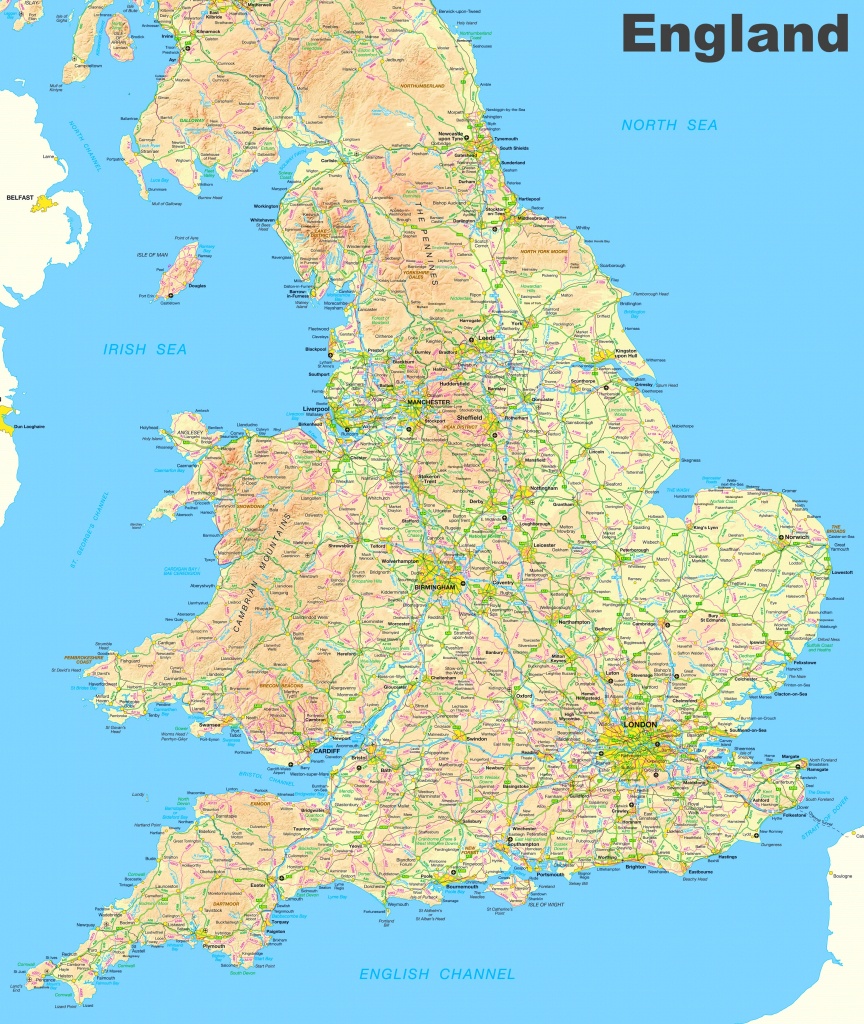 Map Of England And Wales - Printable Map Of England With Towns And Cities