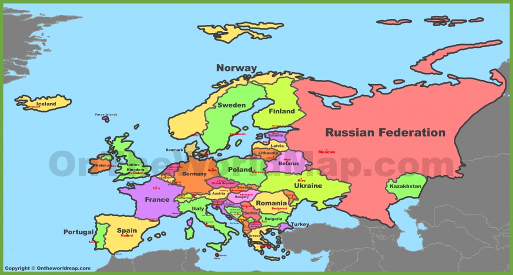 Map Of Europe With Countries And Capitals - Printable Map Of Europe With Countries And Capitals