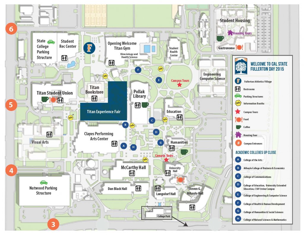 Map Of Event - Welcome To California State University, Fullerton Day ...