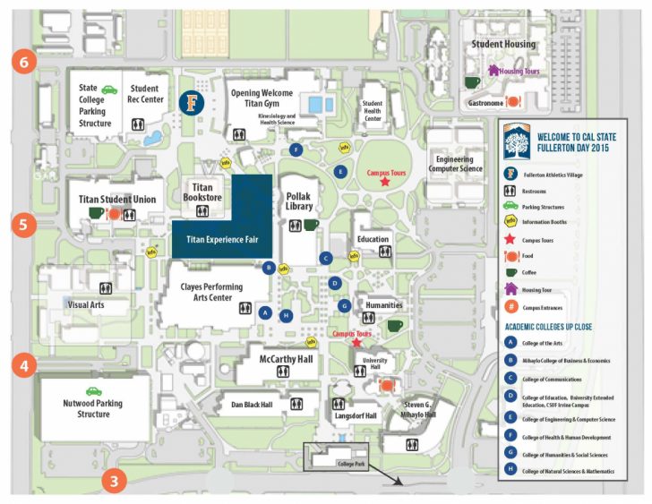 Map Of Event Welcome To California State University Fullerton Day 