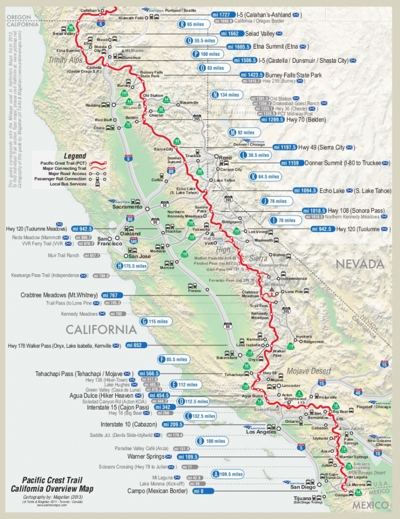 Map Of First Half Of Pct | Dean&amp;#039;s Pacific Crest Trail Hike - Pct Map California