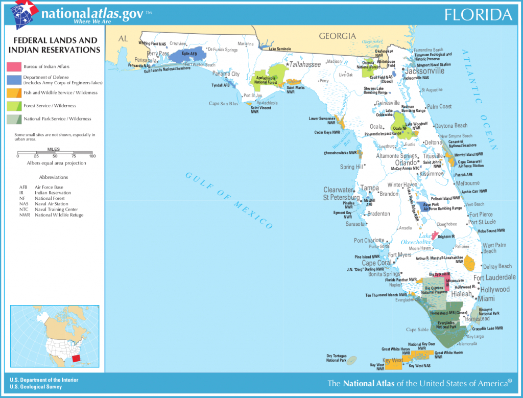 Map Of Florida (Map Federal Lands And Indian Reservations - Islamorada Florida Map