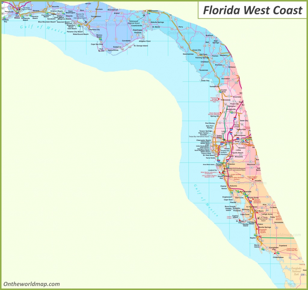 Map Of Florida West Coast - West Florida Beaches Map