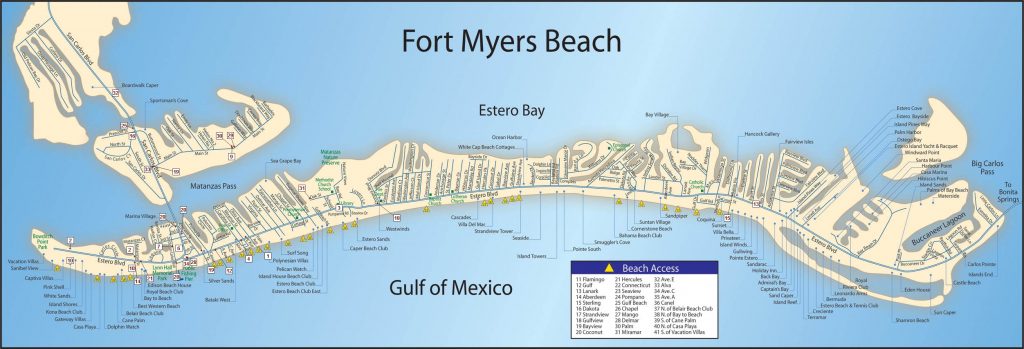 Map Of Fort Myers Beach | Dehazelmuis - Estero Beach Florida Map ...