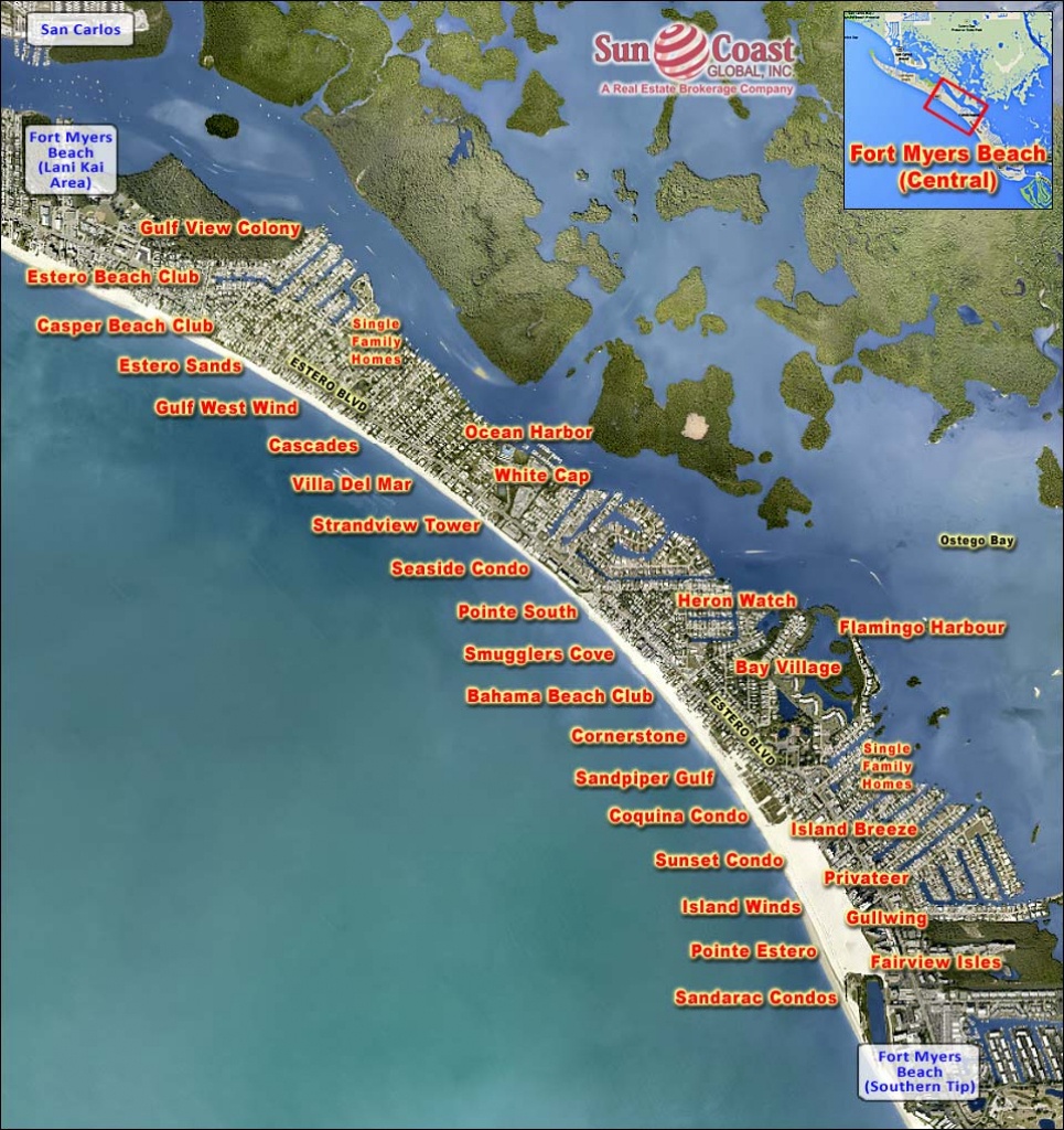 Map Of Fort Myers Beach | Dehazelmuis - Map Of Fort Myers Beach Florida