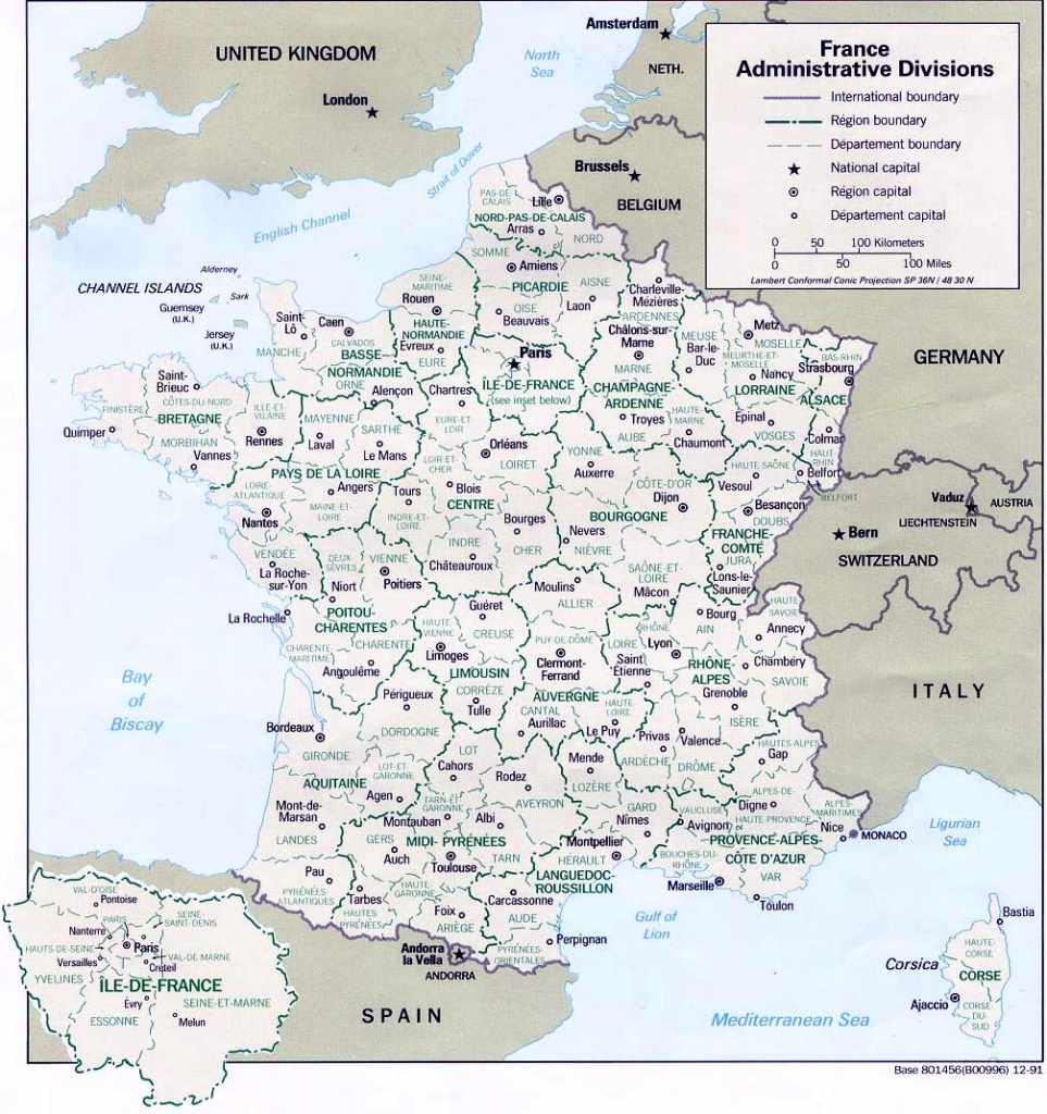 Map Of France : Departments Regions Cities - France Map - Printable Map Of France With Cities And Towns