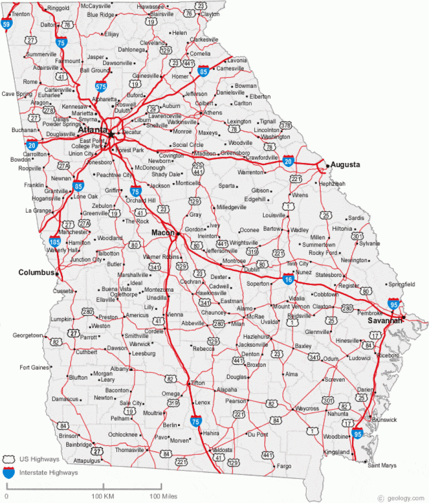 Map Of Georgia Cities - Georgia Road Map - Road Map Of Georgia And Florida