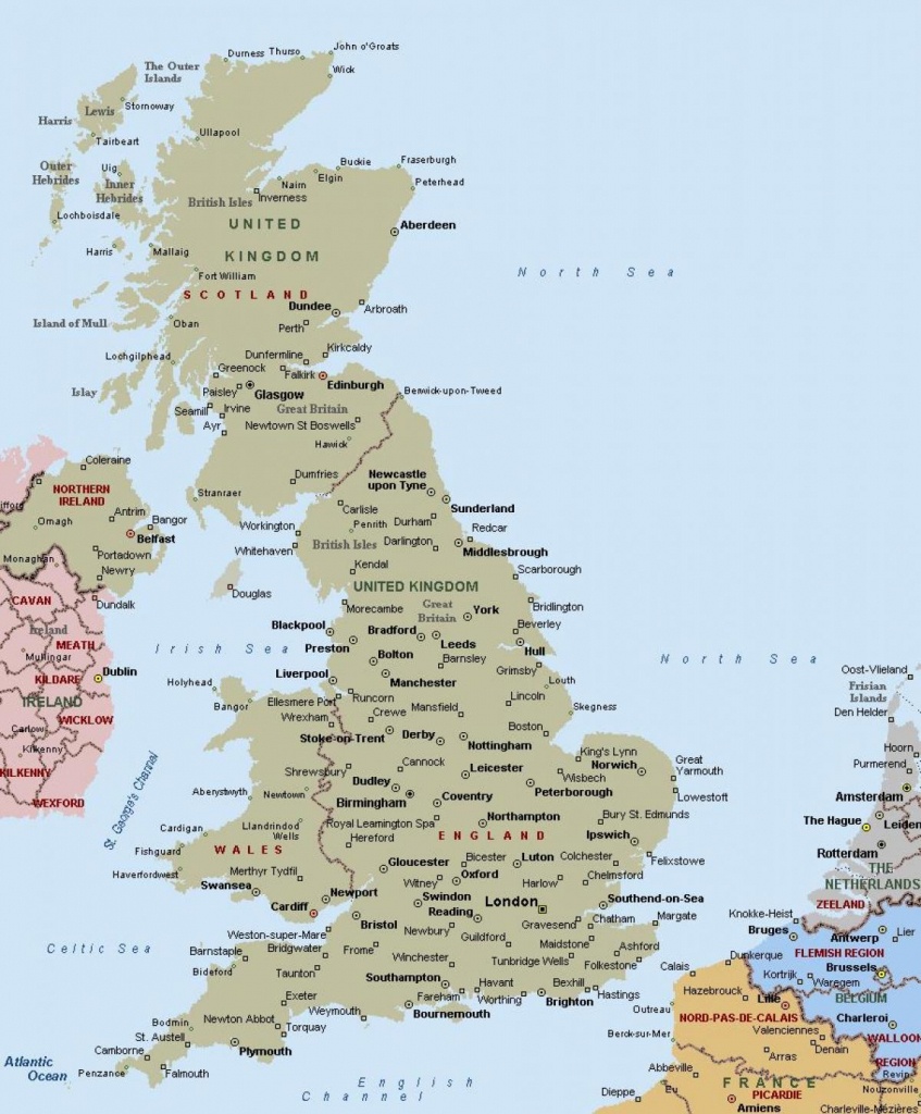 Map Of Great Britain Showing Towns And Cities - Map Of Great Britain - Printable Map Of England With Towns And Cities