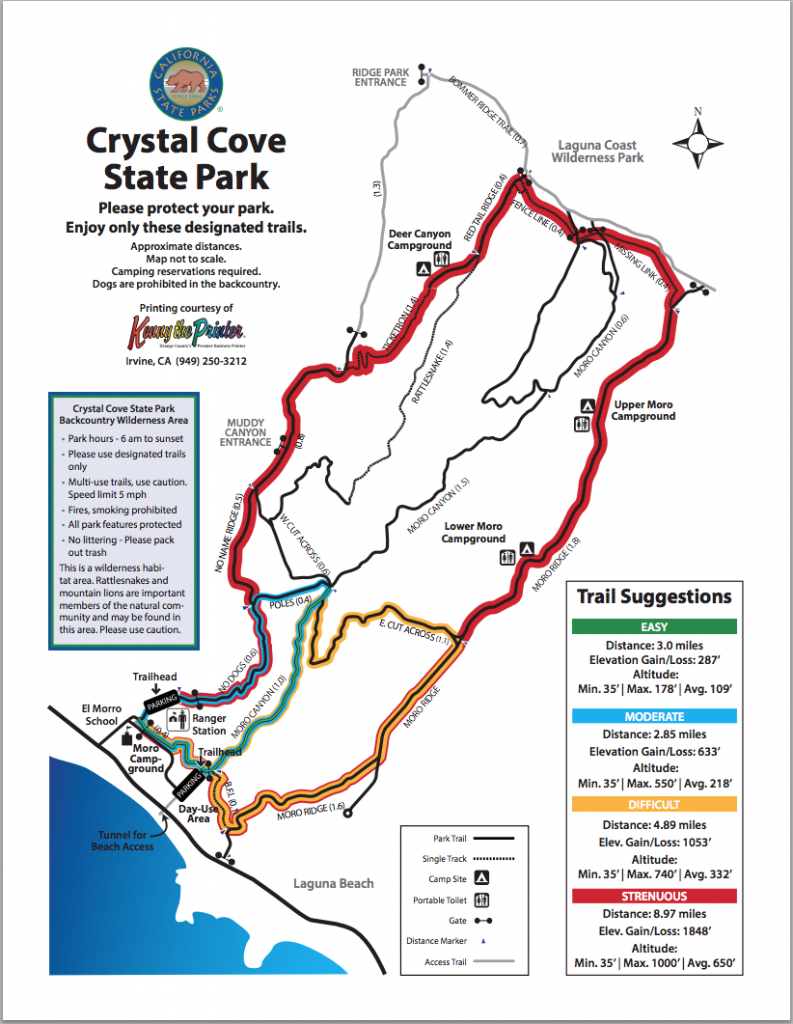 Map Of Hiking Trails | Crystal Cove - Laguna Beach California Map