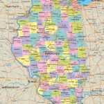Map Of Illinois With Good Outlines Of Cities, Towns And Road Map Of   Illinois County Map Printable
