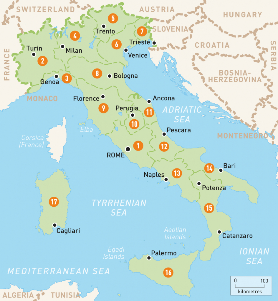 Map Of Italy | Italy Regions | Rough Guides - Printable Map Of Italy With Regions