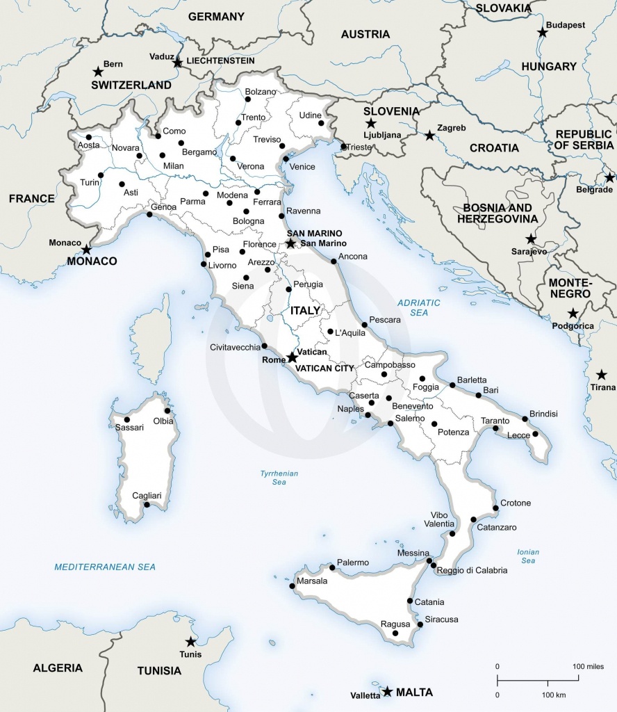 Map Of Italy Political In 2019 | Free Printables | Map Of Italy - Printable Map Of Italy With Cities