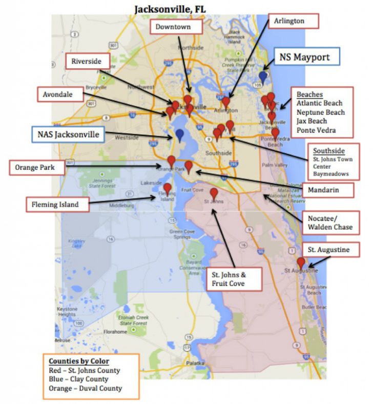 Map To Jacksonville Florida