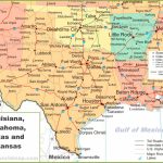Map Of Louisiana, Oklahoma, Texas And Arkansas   Texas Arkansas Map