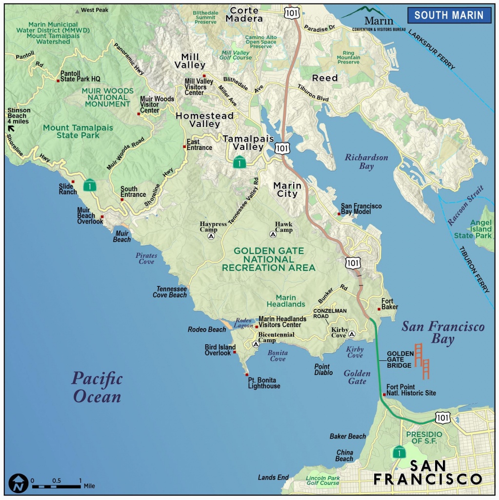 Map Of Marin County California | Secretmuseum - Marin County California Map