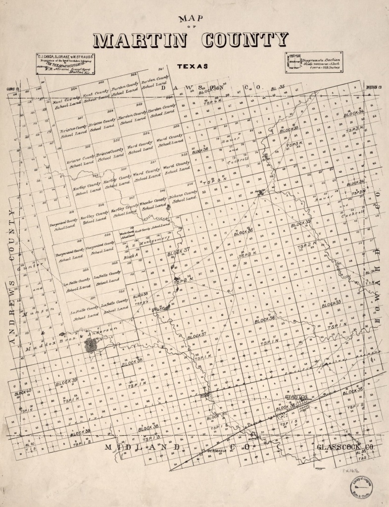 Map Of Martin County, Texas. | Library Of Congress - Martin County Texas Section Map