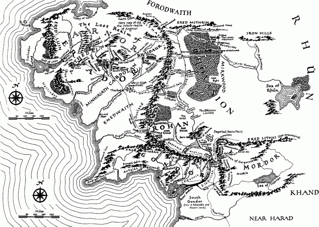 Map Of Middle Earth | 9Th In 2019 | Middle Earth Map, Silmarillion - Printable Hobbit Map