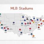 Map Of Mlb Ballparks Baseball Stadiums Mlb Stadium Print Etsy   Printable Map Of Mlb Stadiums