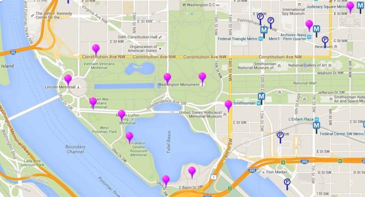 Printable Map Of Dc Monuments