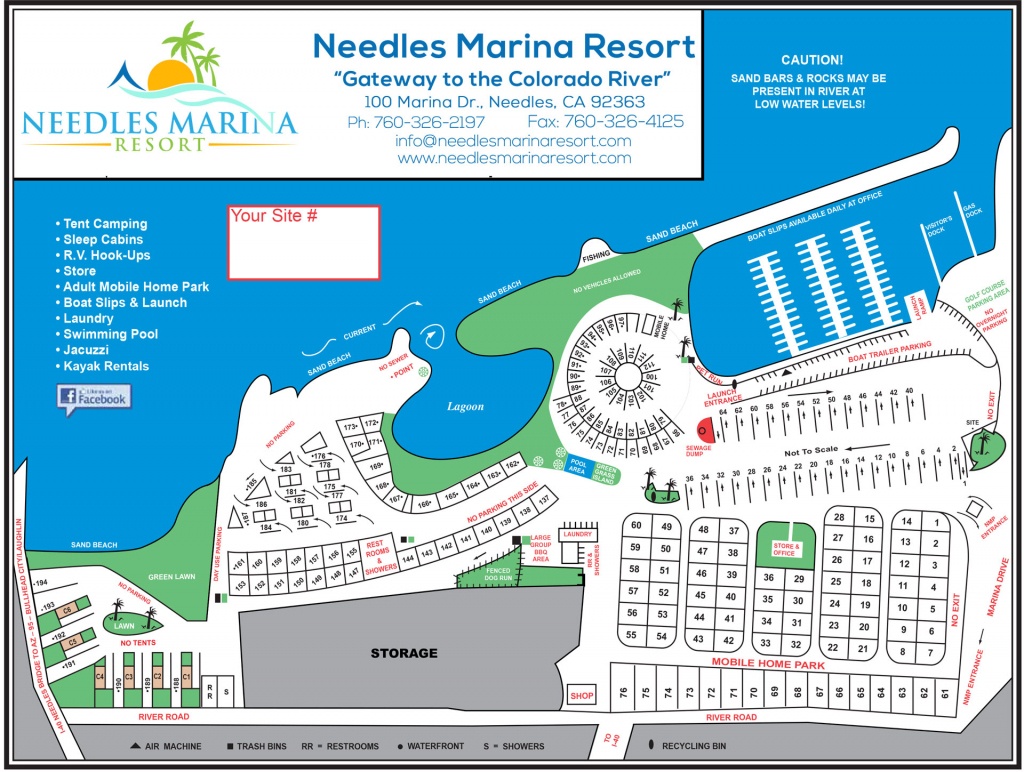 Map Of Needles Marina Resort On The Colorado River - California Rv Resorts Map