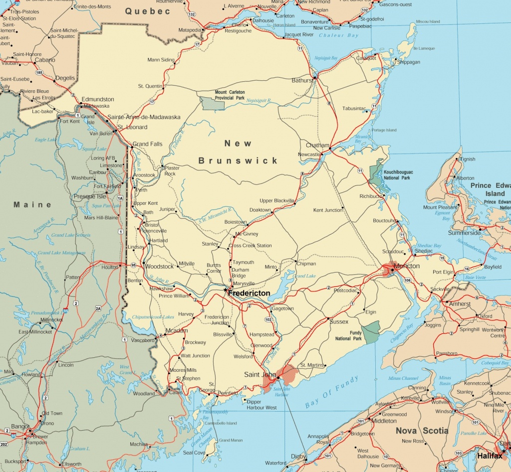 Map Of New Brunswick With Cities And Towns - Printable Map Of New Brunswick